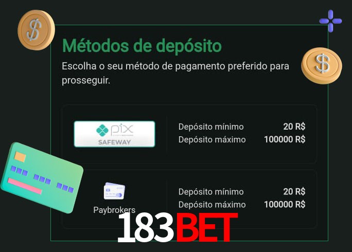 O cassino 183bet oferece uma grande variedade de métodos de pagamento